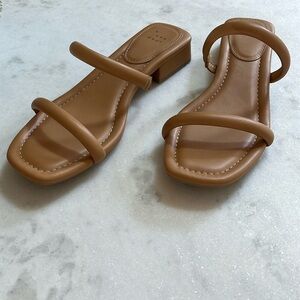 One inch block heel sandals